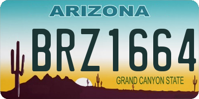 AZ license plate BRZ1664
