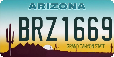 AZ license plate BRZ1669