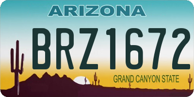 AZ license plate BRZ1672