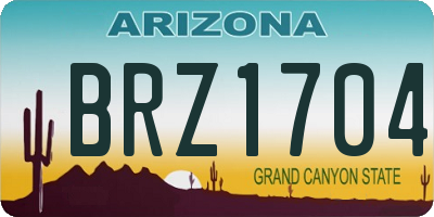 AZ license plate BRZ1704