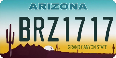 AZ license plate BRZ1717