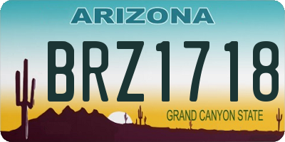 AZ license plate BRZ1718