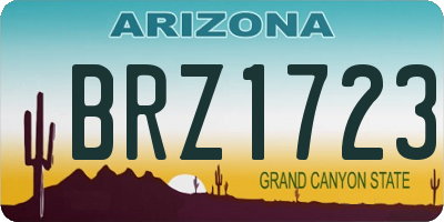 AZ license plate BRZ1723