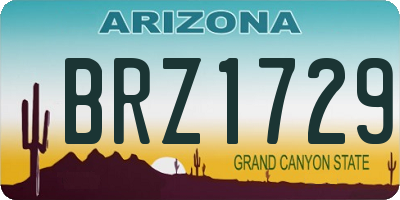 AZ license plate BRZ1729