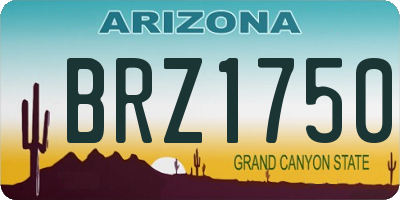 AZ license plate BRZ1750