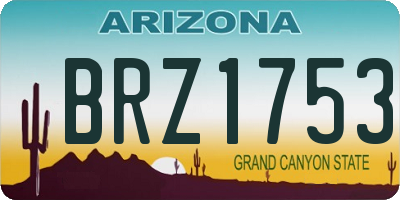 AZ license plate BRZ1753