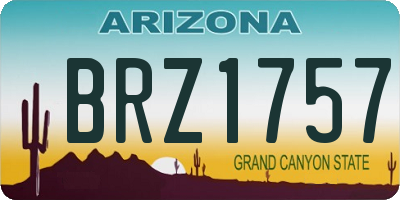 AZ license plate BRZ1757