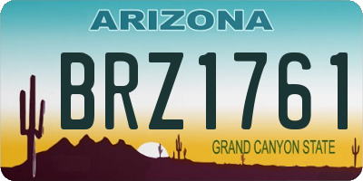AZ license plate BRZ1761