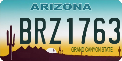 AZ license plate BRZ1763