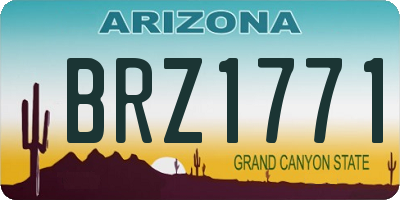AZ license plate BRZ1771