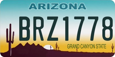 AZ license plate BRZ1778