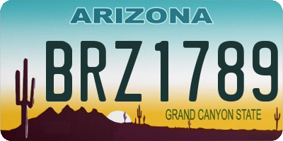 AZ license plate BRZ1789