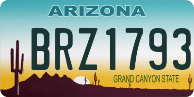 AZ license plate BRZ1793