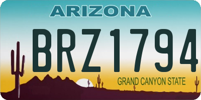 AZ license plate BRZ1794