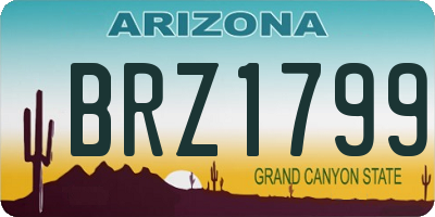 AZ license plate BRZ1799
