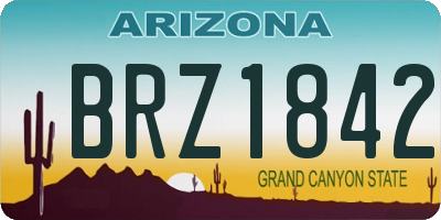 AZ license plate BRZ1842