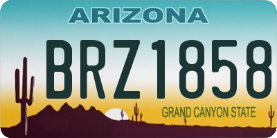 AZ license plate BRZ1858