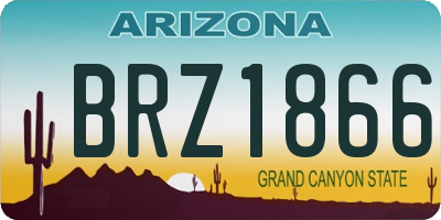 AZ license plate BRZ1866