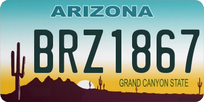 AZ license plate BRZ1867