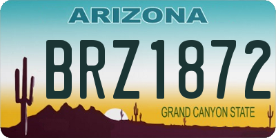 AZ license plate BRZ1872