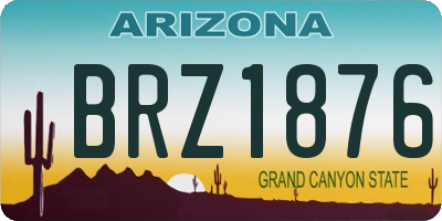 AZ license plate BRZ1876
