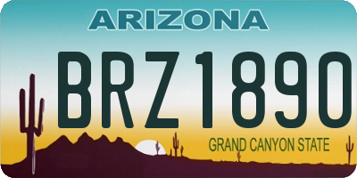 AZ license plate BRZ1890