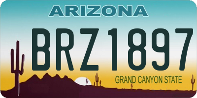 AZ license plate BRZ1897