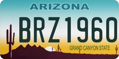 AZ license plate BRZ1960