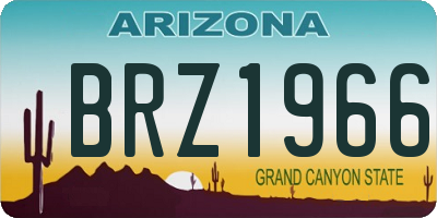 AZ license plate BRZ1966