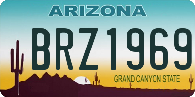 AZ license plate BRZ1969