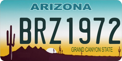 AZ license plate BRZ1972