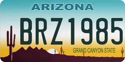 AZ license plate BRZ1985