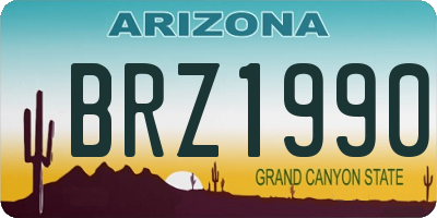 AZ license plate BRZ1990