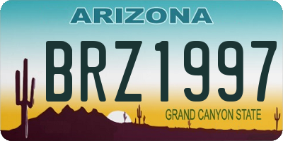 AZ license plate BRZ1997