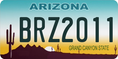 AZ license plate BRZ2011