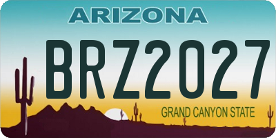 AZ license plate BRZ2027