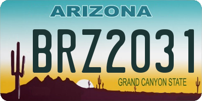 AZ license plate BRZ2031