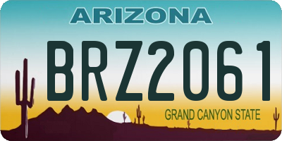AZ license plate BRZ2061