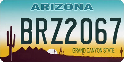AZ license plate BRZ2067