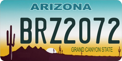AZ license plate BRZ2072