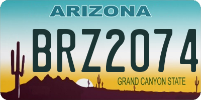AZ license plate BRZ2074
