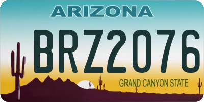 AZ license plate BRZ2076