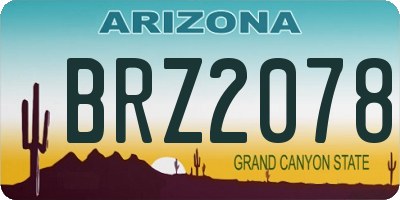 AZ license plate BRZ2078