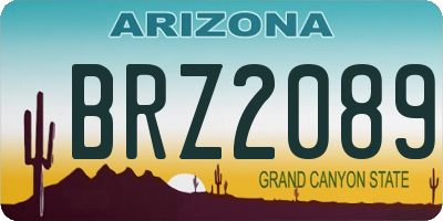 AZ license plate BRZ2089