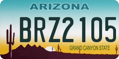 AZ license plate BRZ2105