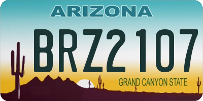 AZ license plate BRZ2107