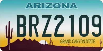 AZ license plate BRZ2109