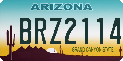 AZ license plate BRZ2114
