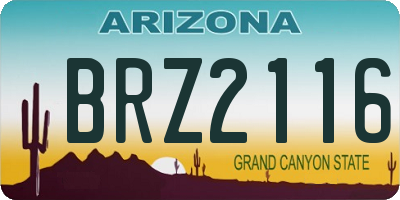 AZ license plate BRZ2116
