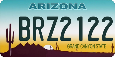 AZ license plate BRZ2122